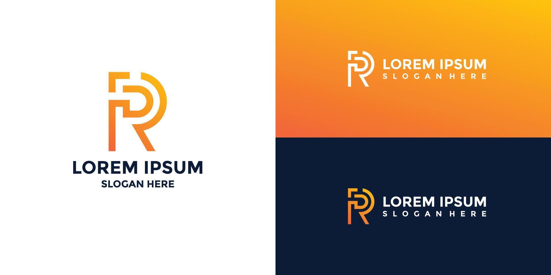 R letter logo with minimalist style vector