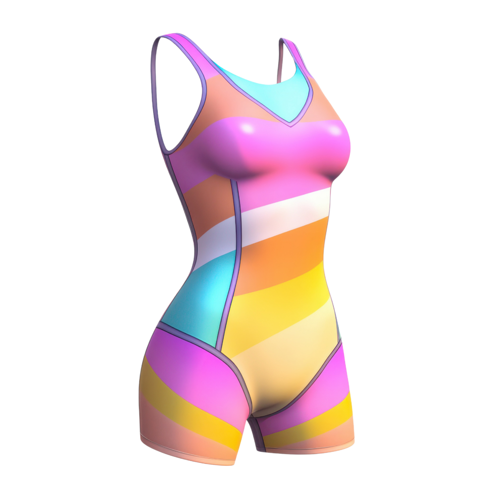 Colorful swimsuit with sleek and modern 3d style on a clear transparent background png
