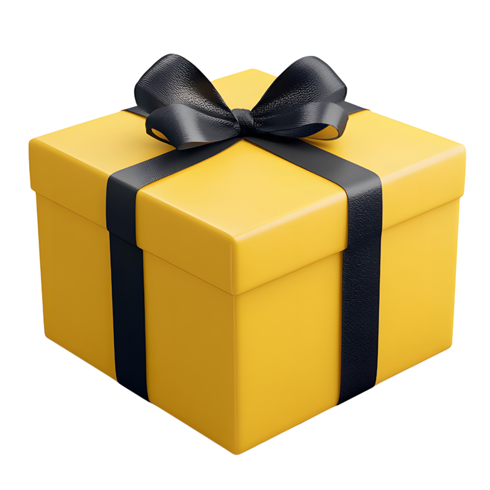 Realistic 3d gift box standing out against a transparent background png