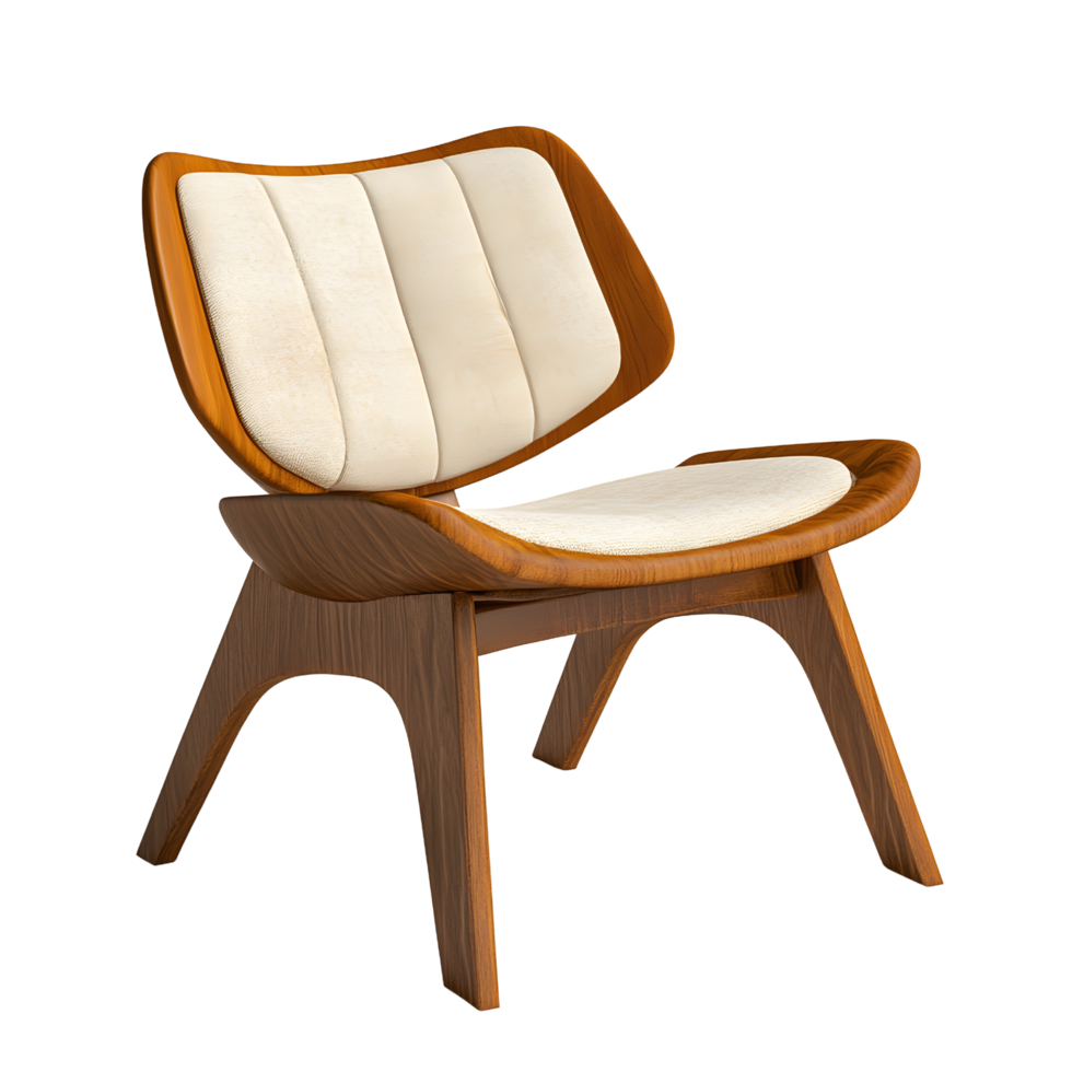 Futuristic 3d chair model isolated in a transparent space png