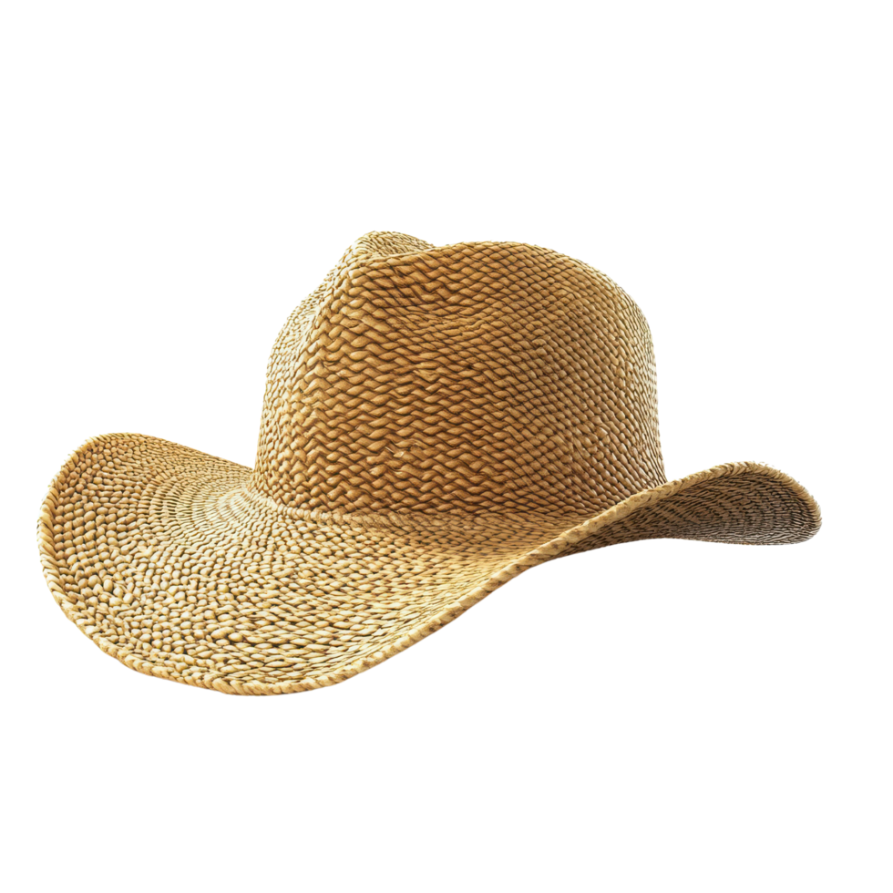 3d straw hat with a wide brim perfect for summer on a transparent background png