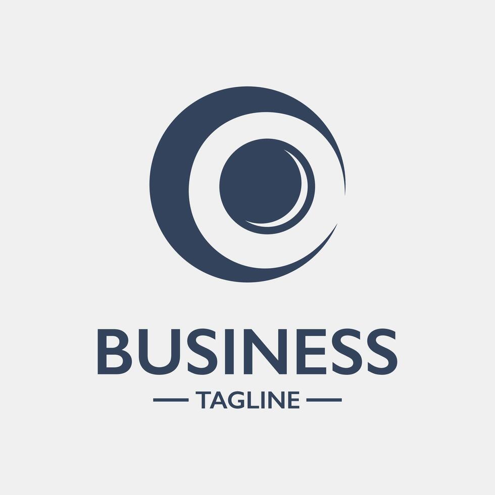 A business logo with a circle in the center vector