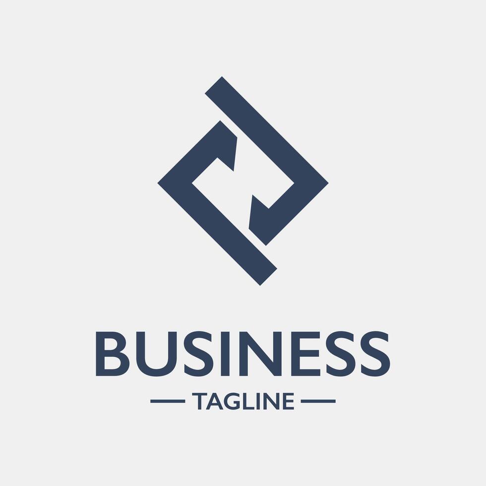 Business logo template with a square shape vector