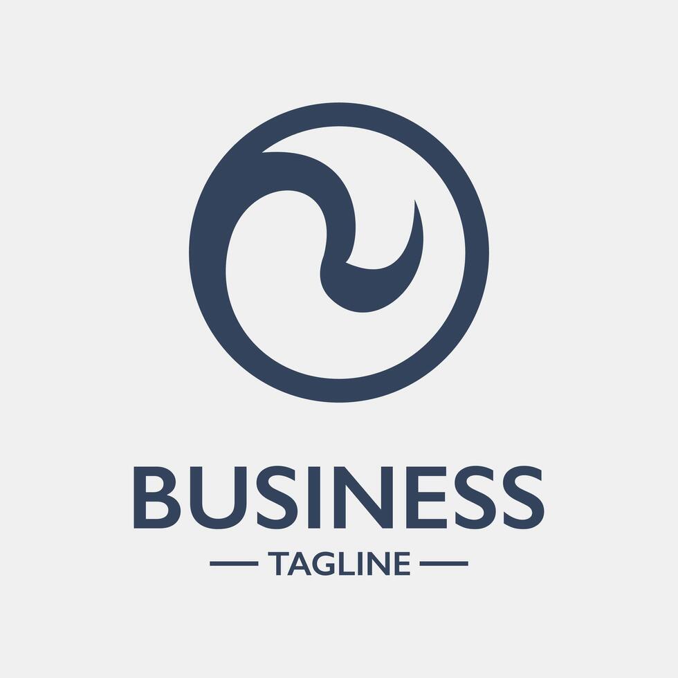 A business logo with a circle and a wave vector
