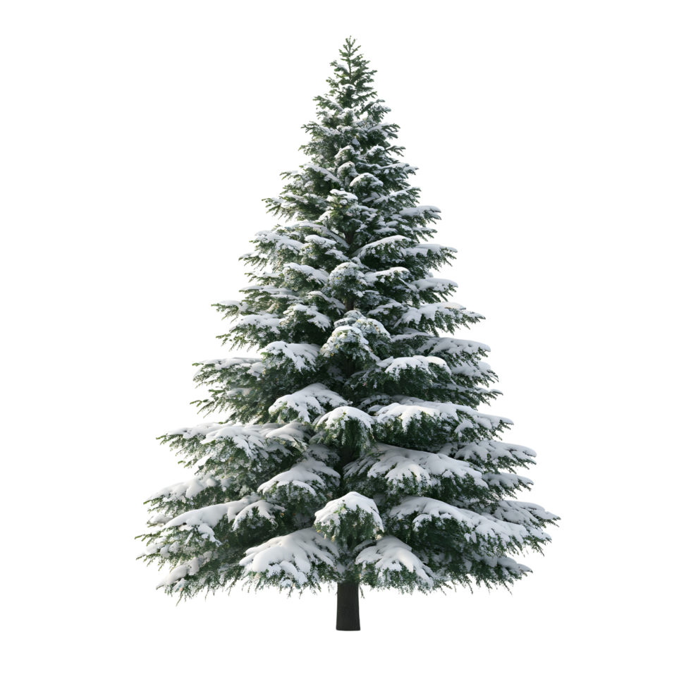 A 3D Christmas tree isolated on a transparent background png