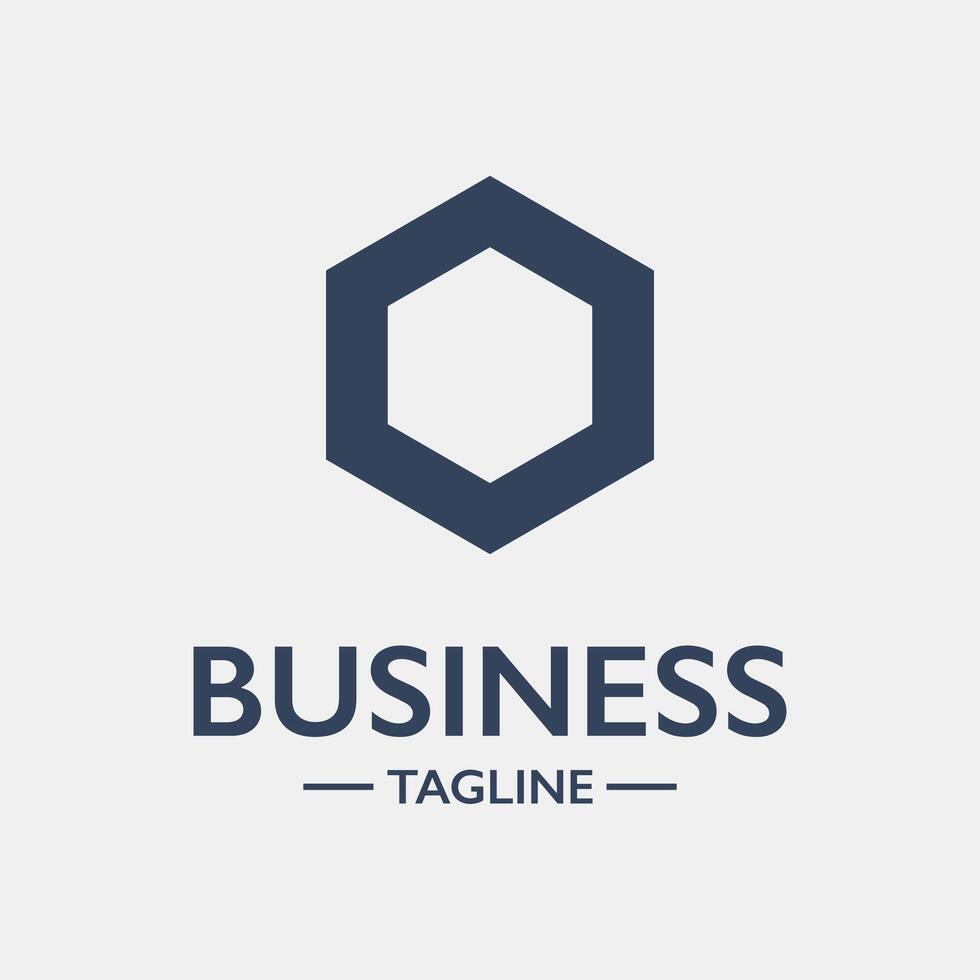 Business logo with hexagon shape vector