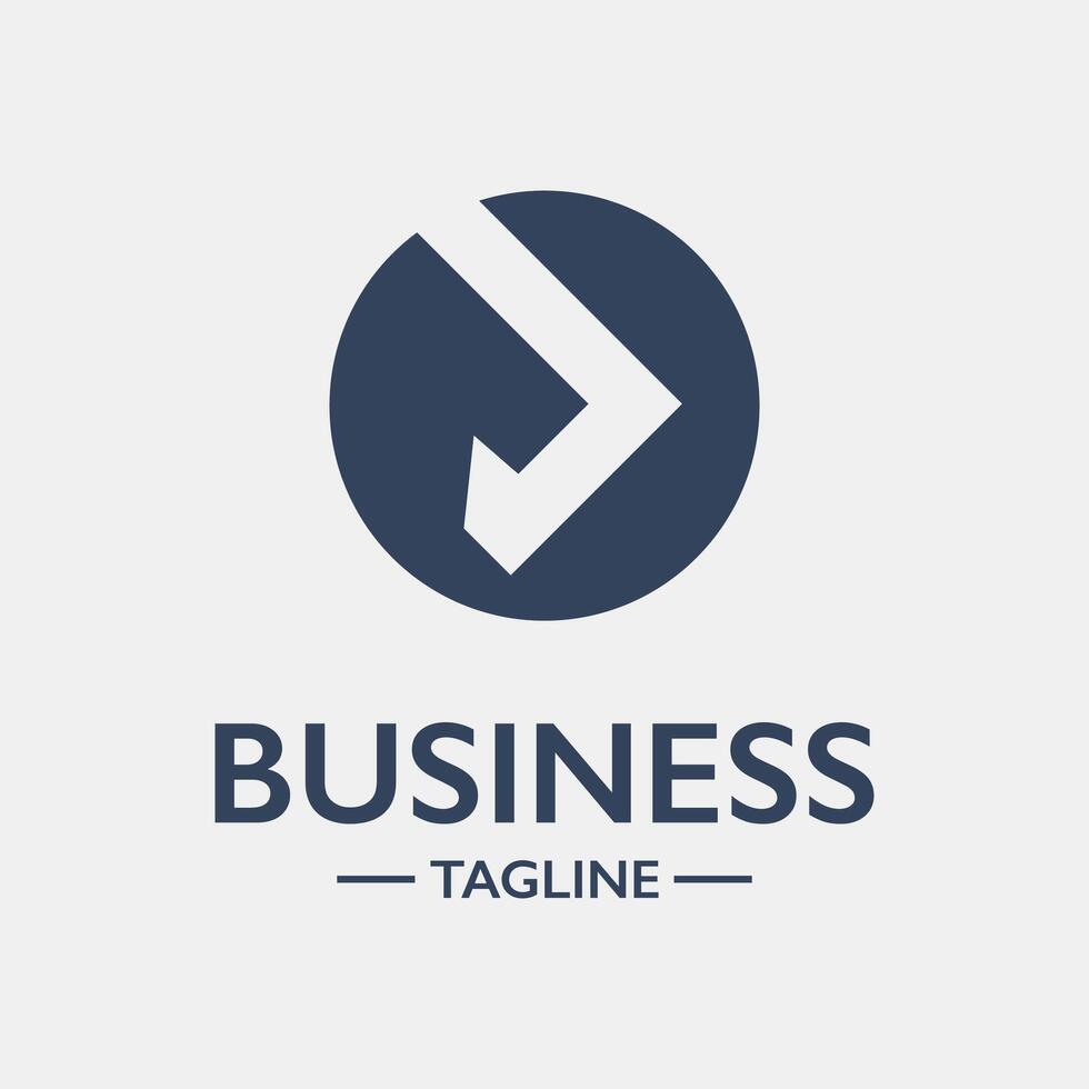 Business logo with arrow pointing down vector
