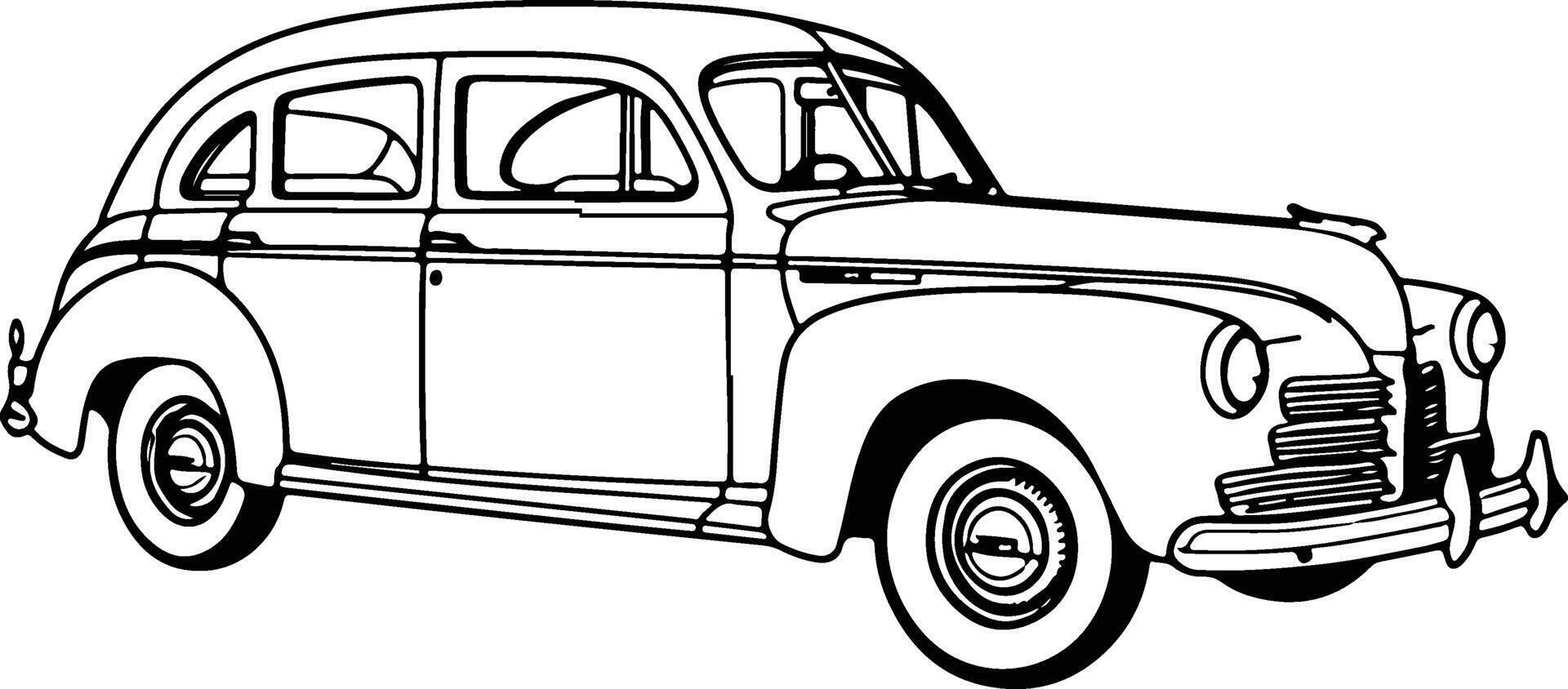 An old car coloring page vector