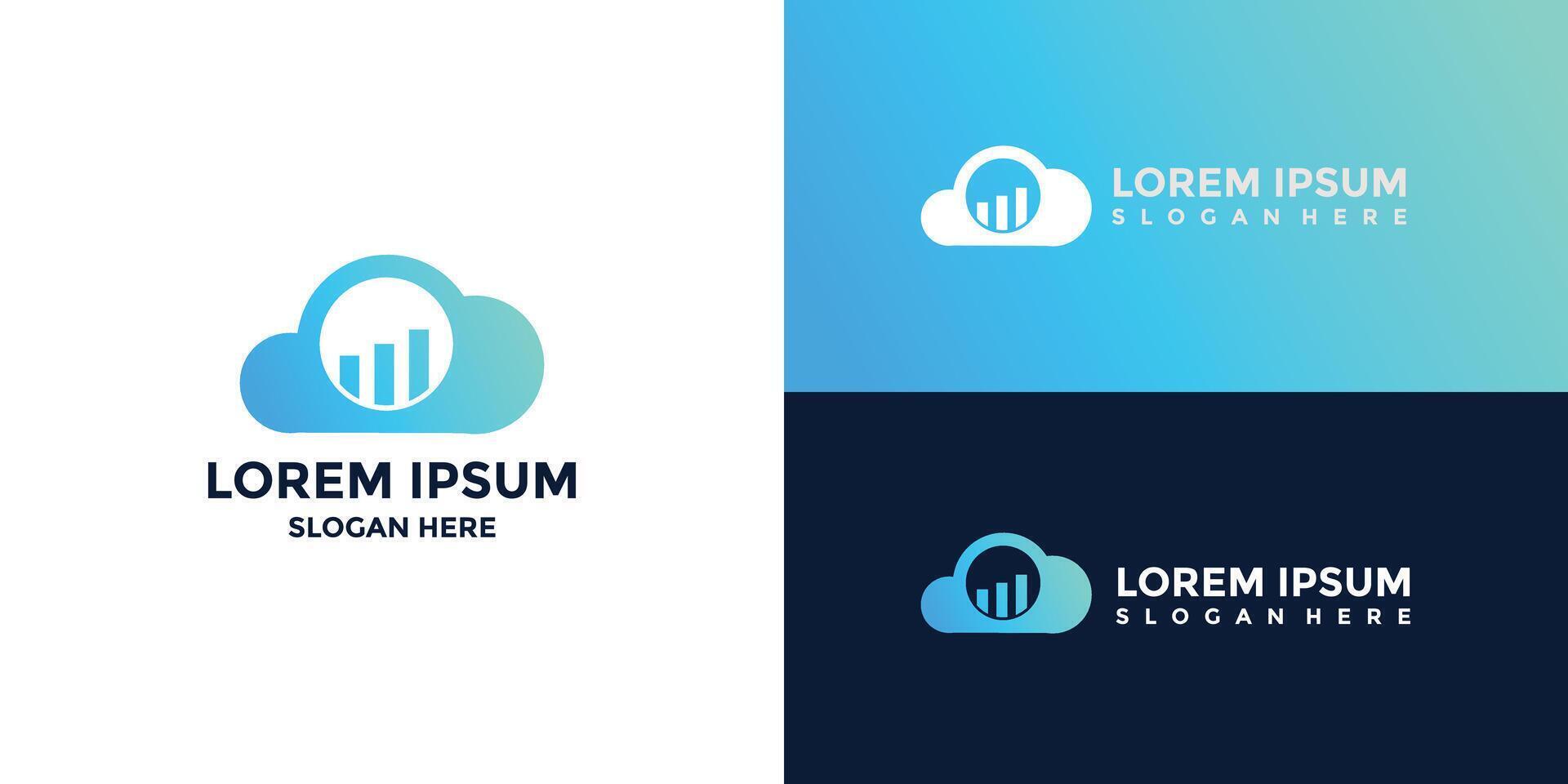 cloud logo with gradient color vector