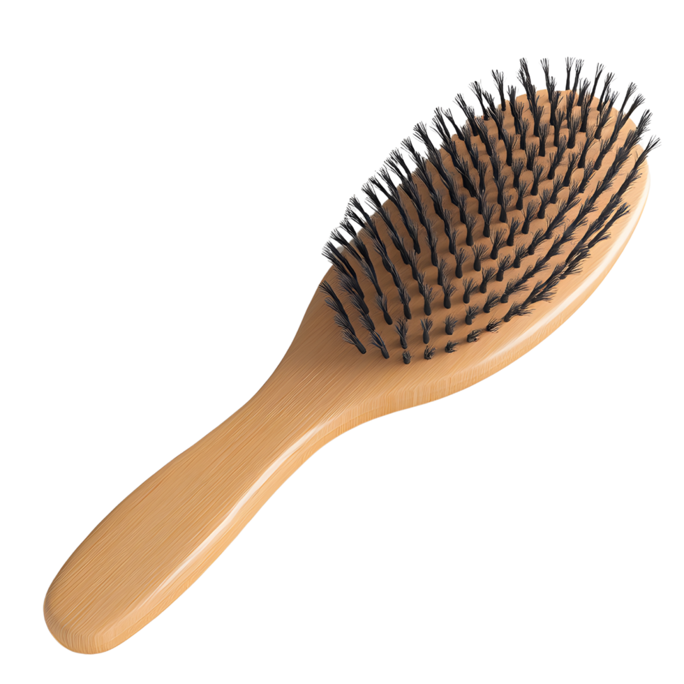 Modern 3d hairbrush displayed against a transparent background for easy layering png
