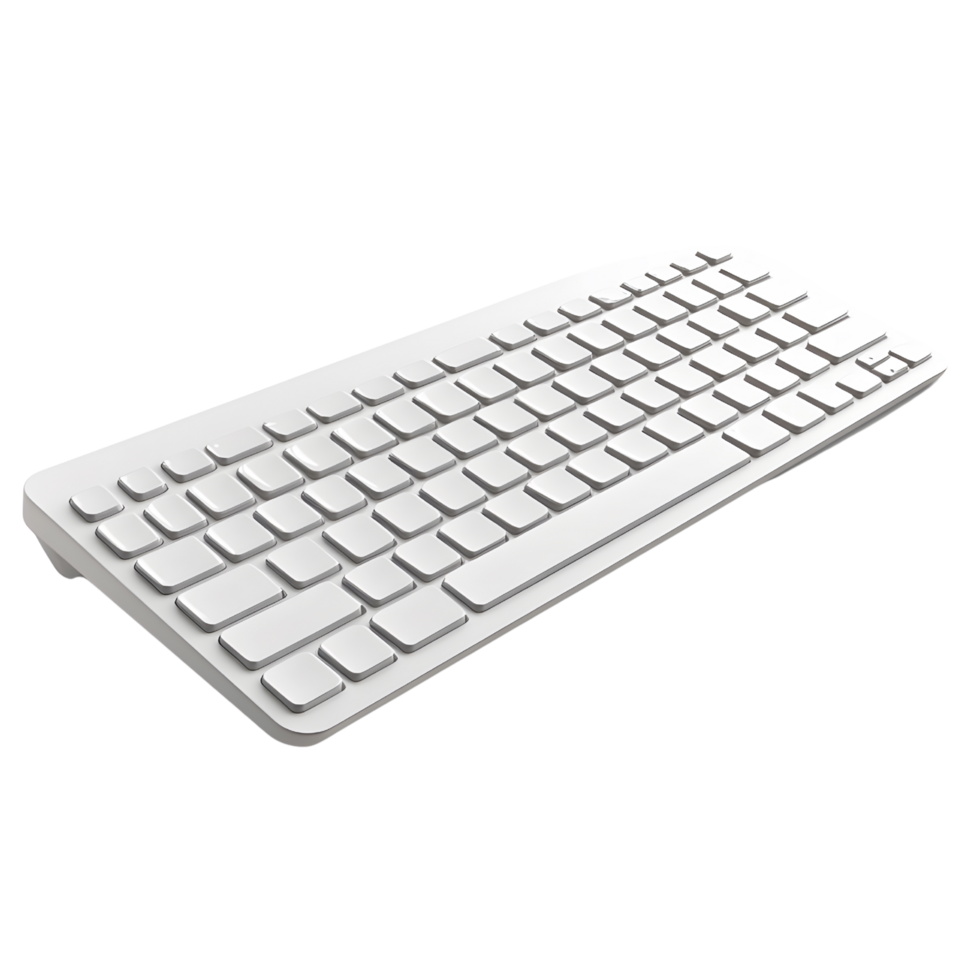 A high-resolution 3D keyboard featuring sharp details on a transparent background png