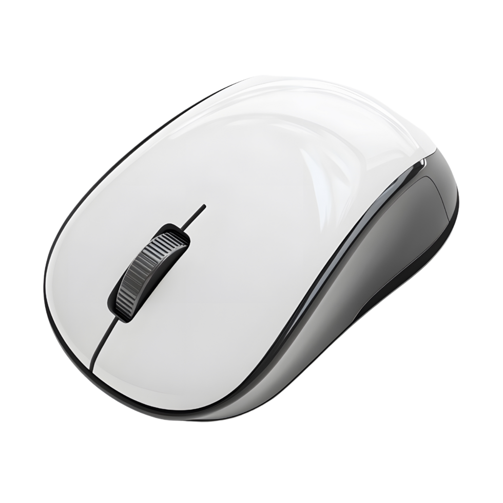 High-quality 3D model of a modern computer mouse with transparent background png