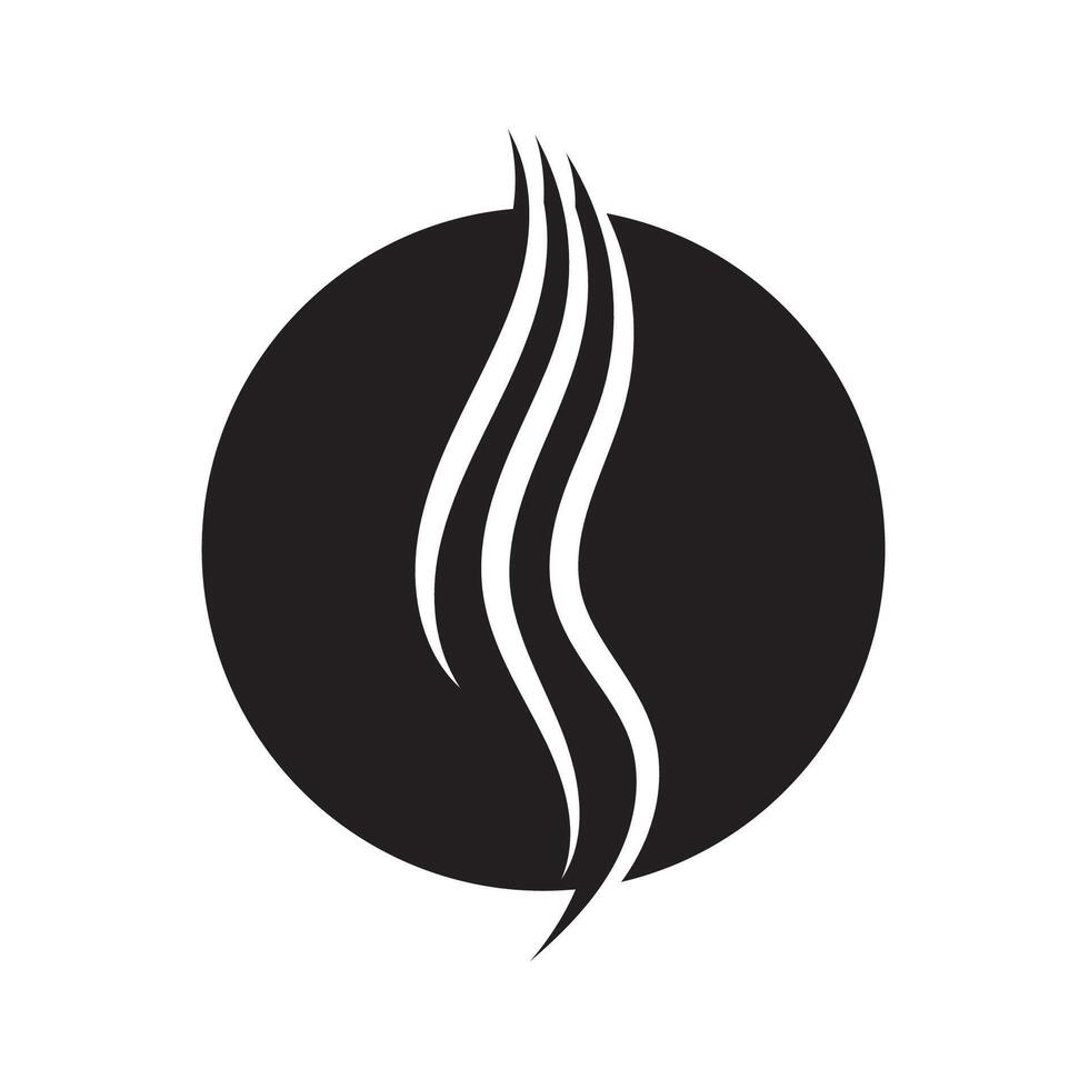 A black and white logo of a wave vector