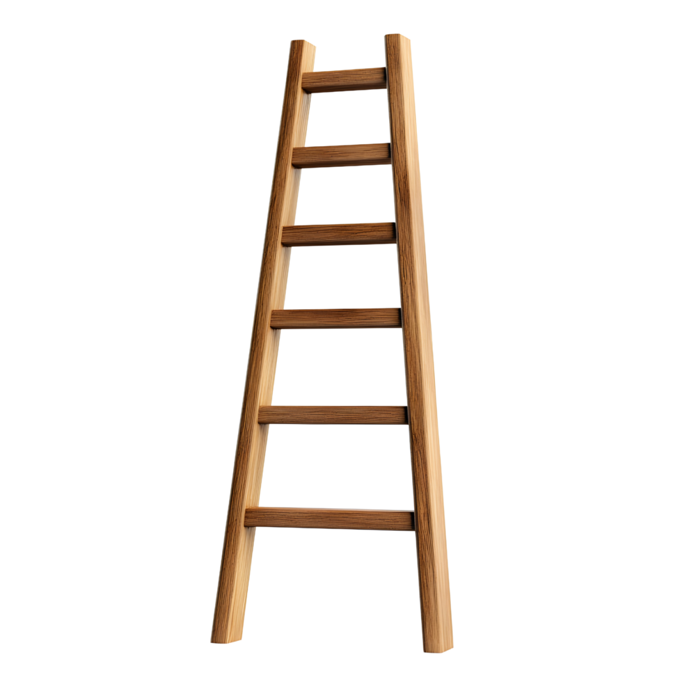 Minimalist 3d ladder rendered on a clean transparent background png