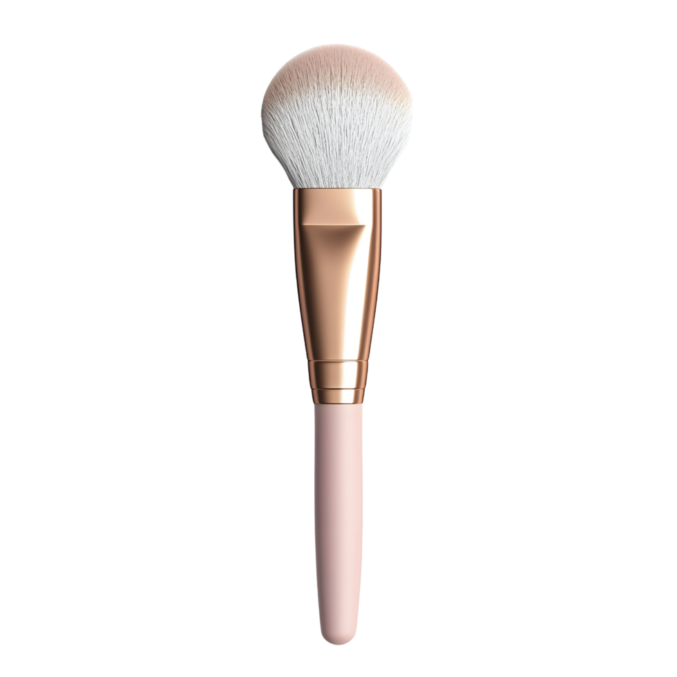 Stylish 3D makeup brush rendering ideal for cosmetic brand marketing png