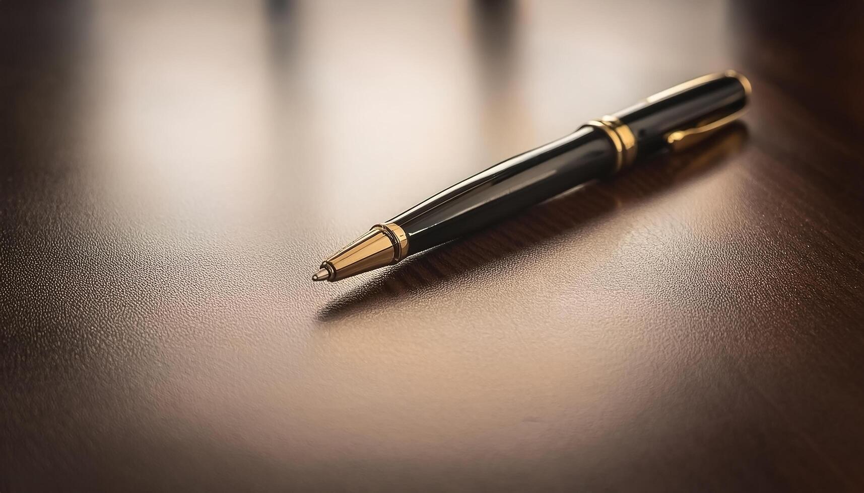 Pen placed on a clean table photo