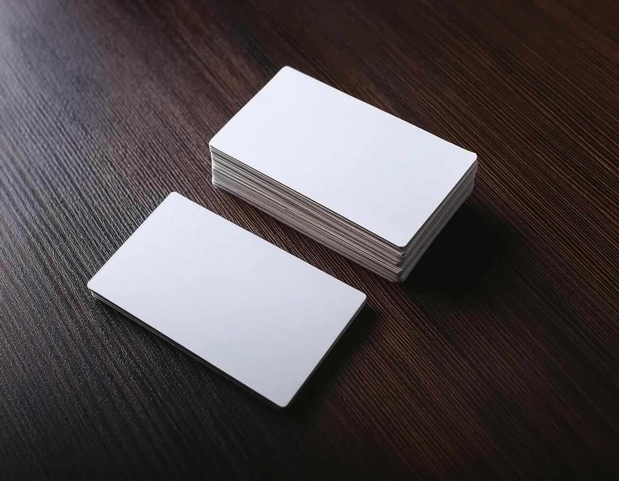 Simple business cards with elegant designs placed on the table. Business Cards photo