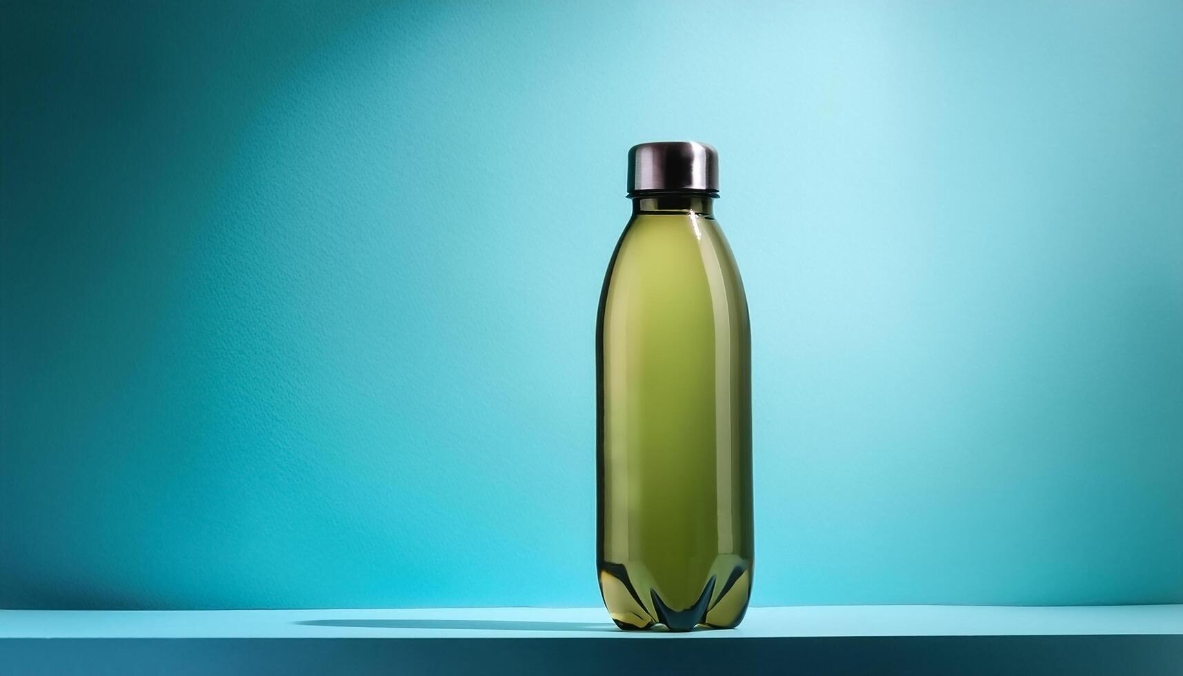Water bottle with minimalist design isolated on minimalist background. Mineral Water Bottle. photo
