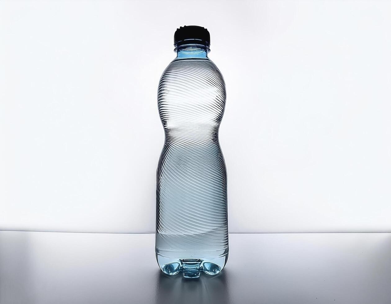 Water bottle with minimalist design isolated on white background. Mineral Water Bottle. photo