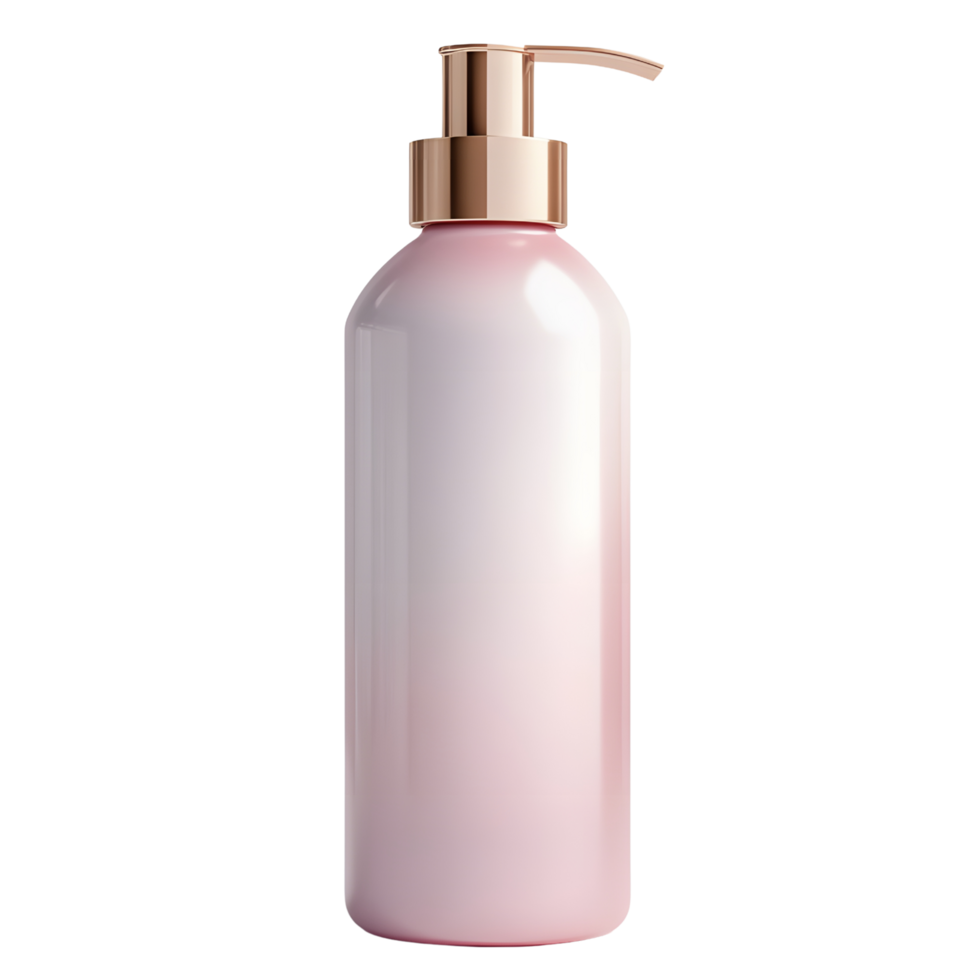 Unique 3D lotion bottle presented alone on a pristine transparent canvas png
