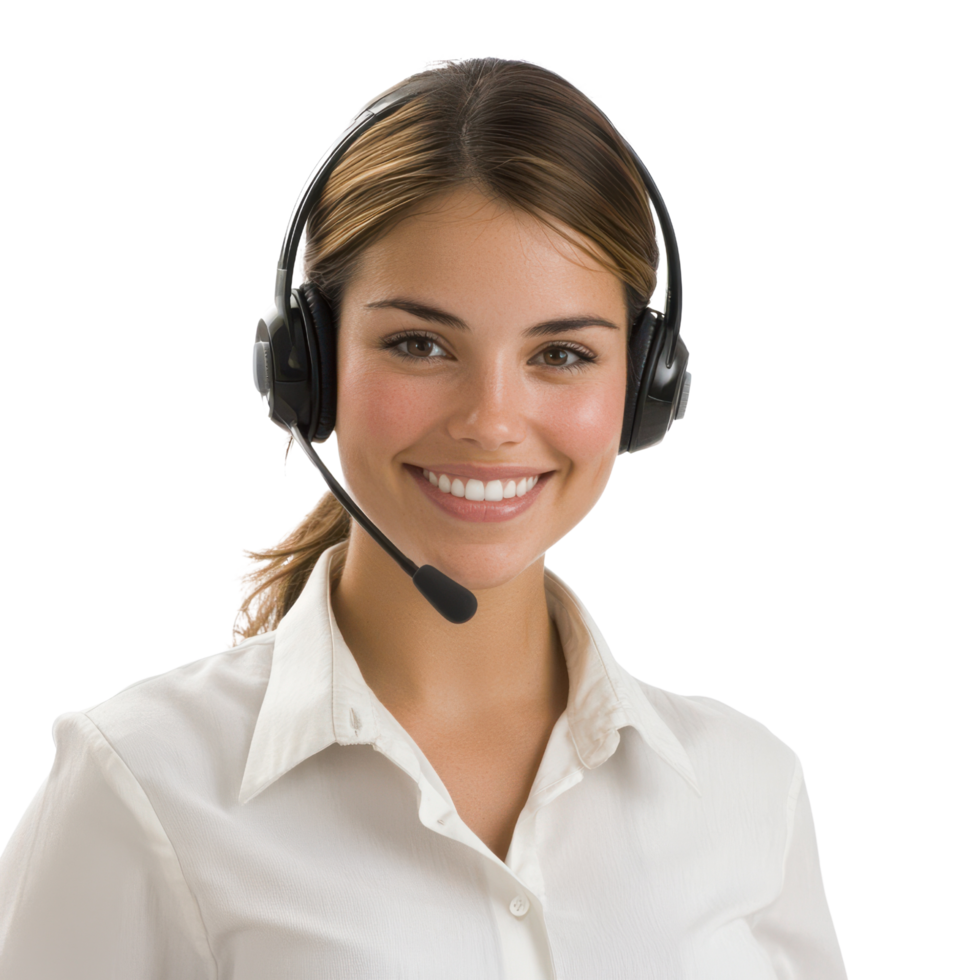 Professional representative with a positive attitude and success-driven smile on transparent background png