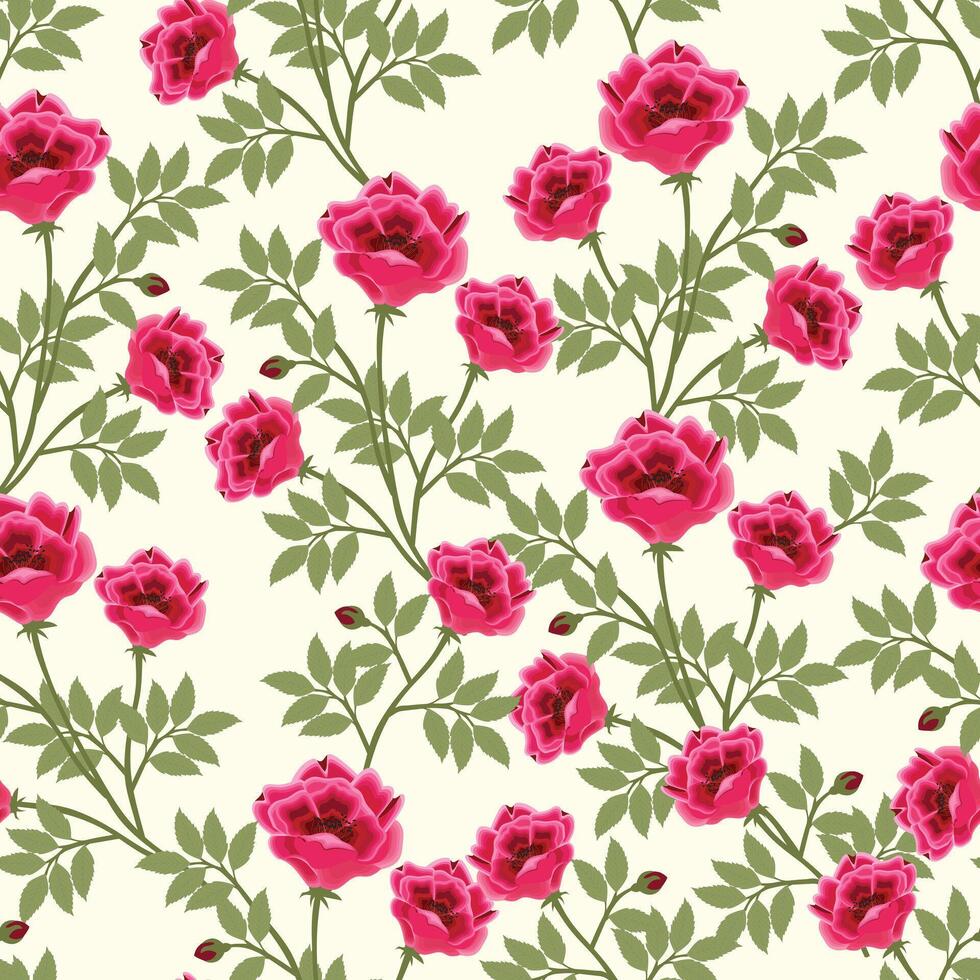 seamless rose pattern vector