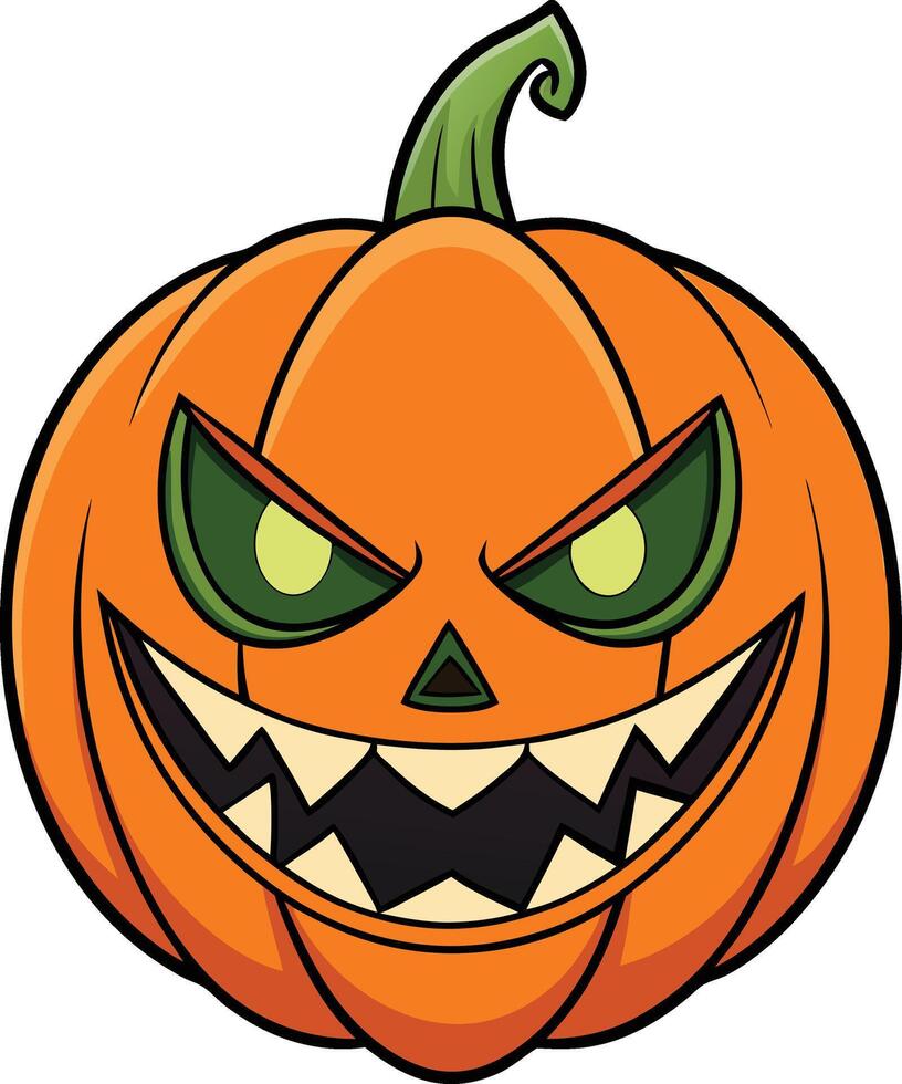 Sinister Jack-o'-Lantern - Cartoon Pumpkin with an Evil Grin vector