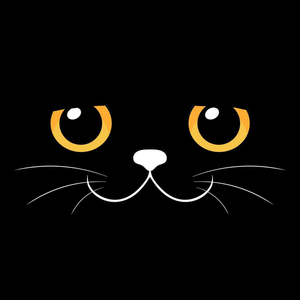 Black cat face background vector