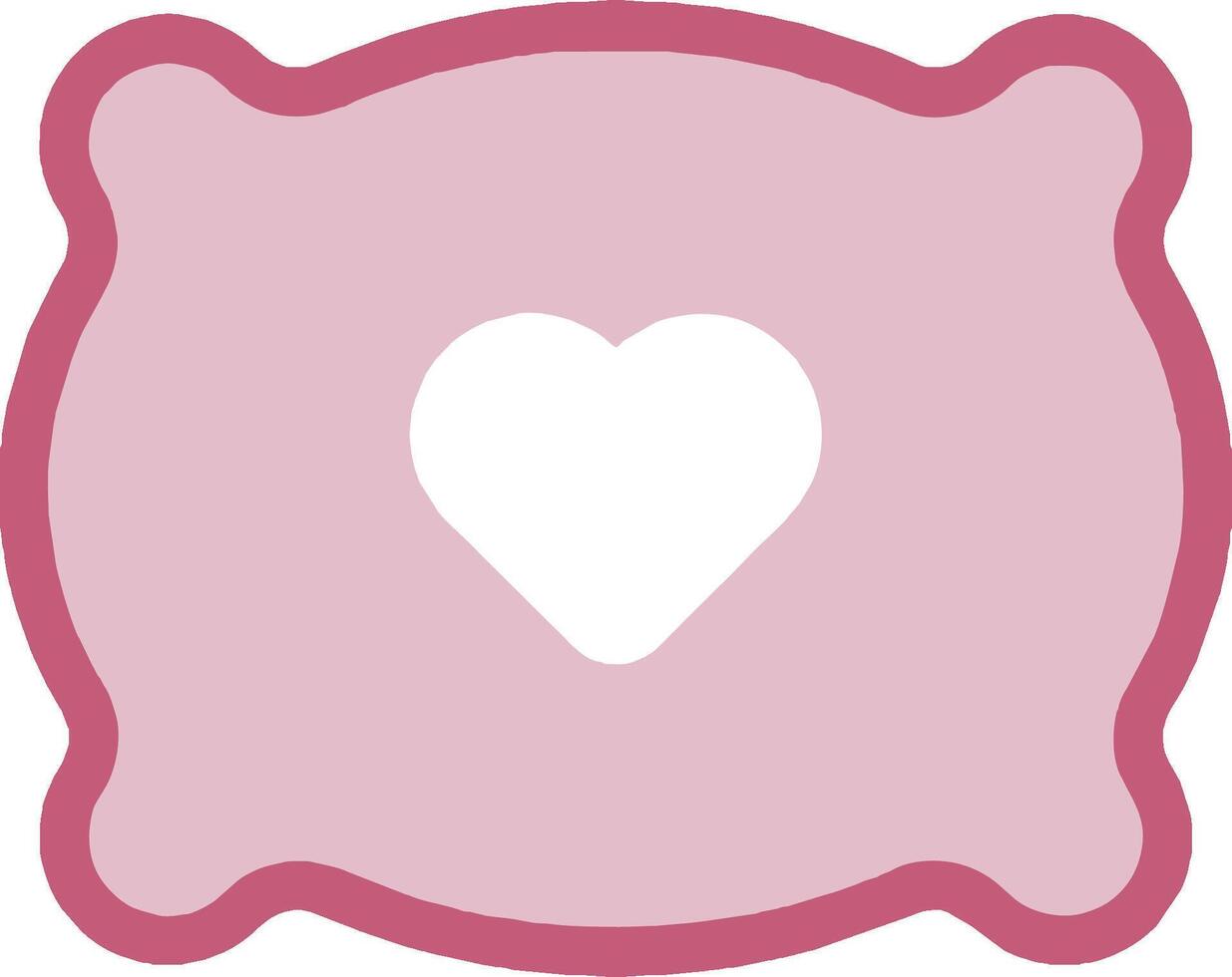 A pink heart shaped pillow with a pink frame vector