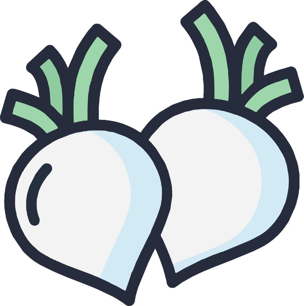 Two turnips on a white background vector