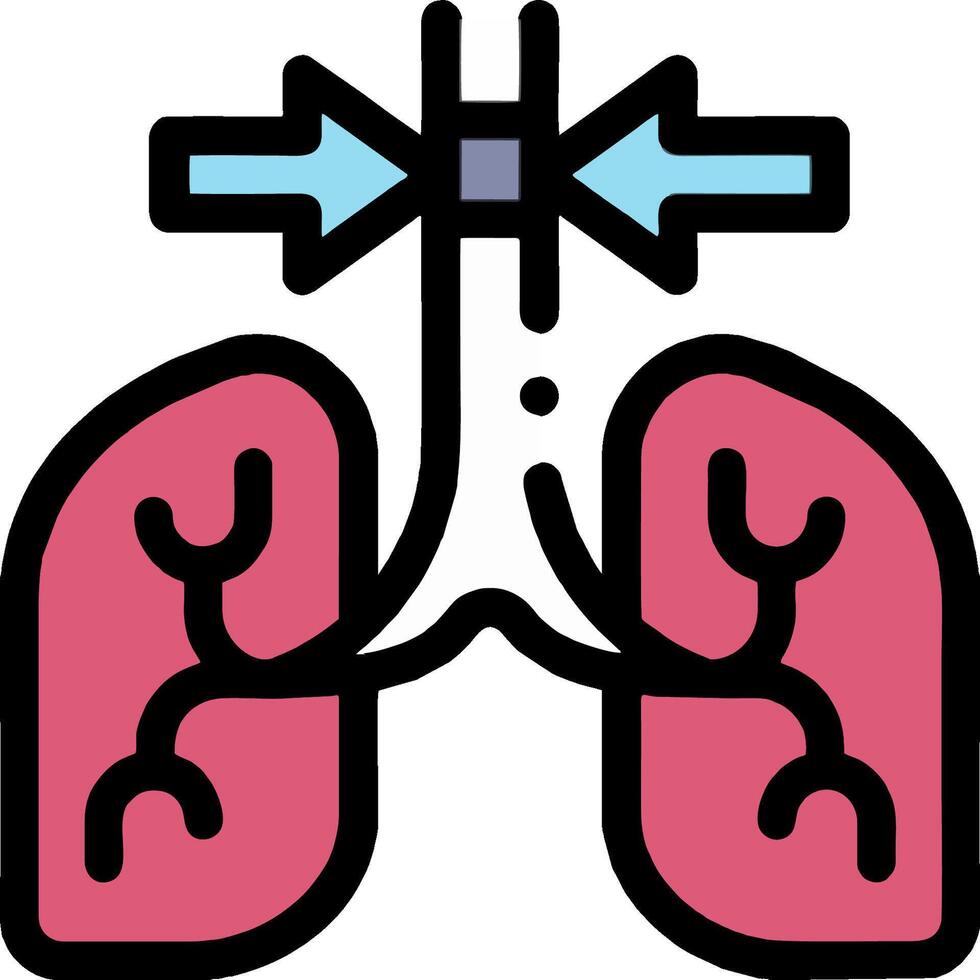 A cartoon illustration of a human lungs vector