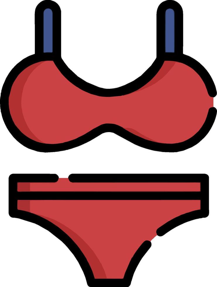 A red bikini and a blue one vector