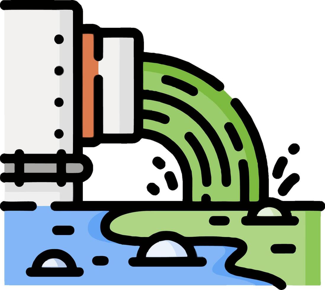 Water pollution illustration vector