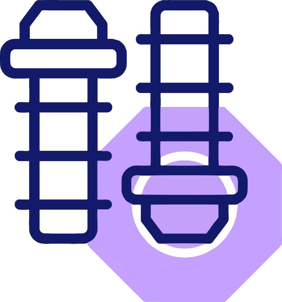 Two screws on a hexagonal base vector