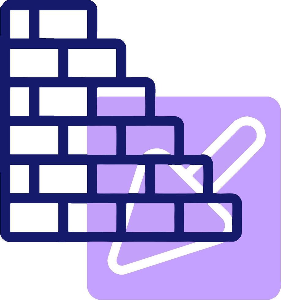 A brick wall with a hammer and a hammer icon vector