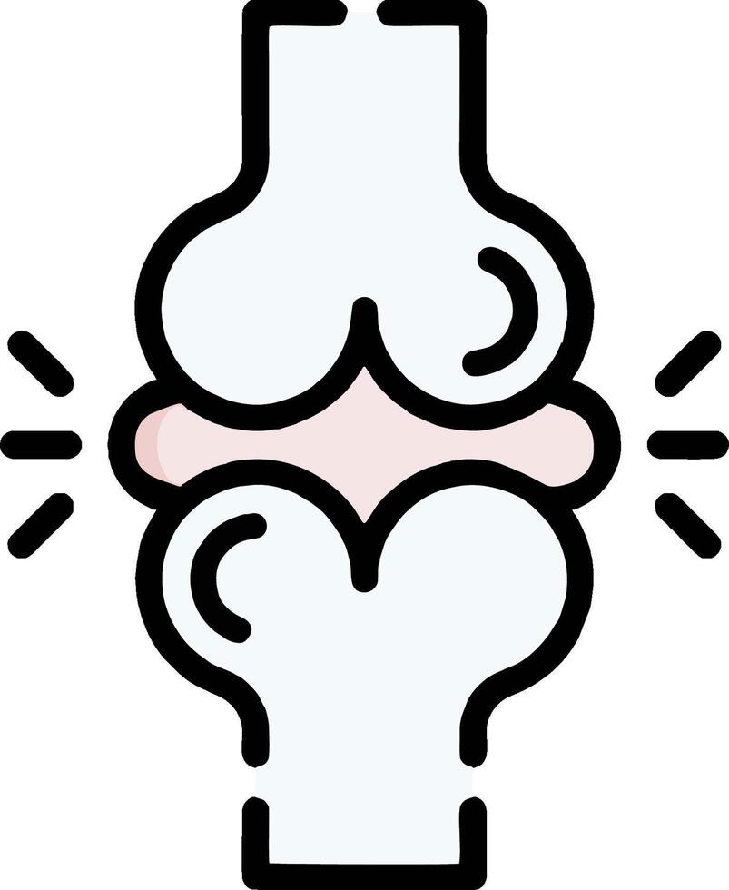A white background with a black and white image of a knee vector