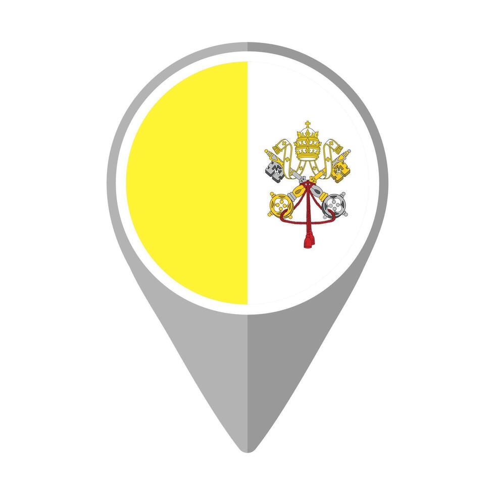 Vatican city Flag on Location Pin vector