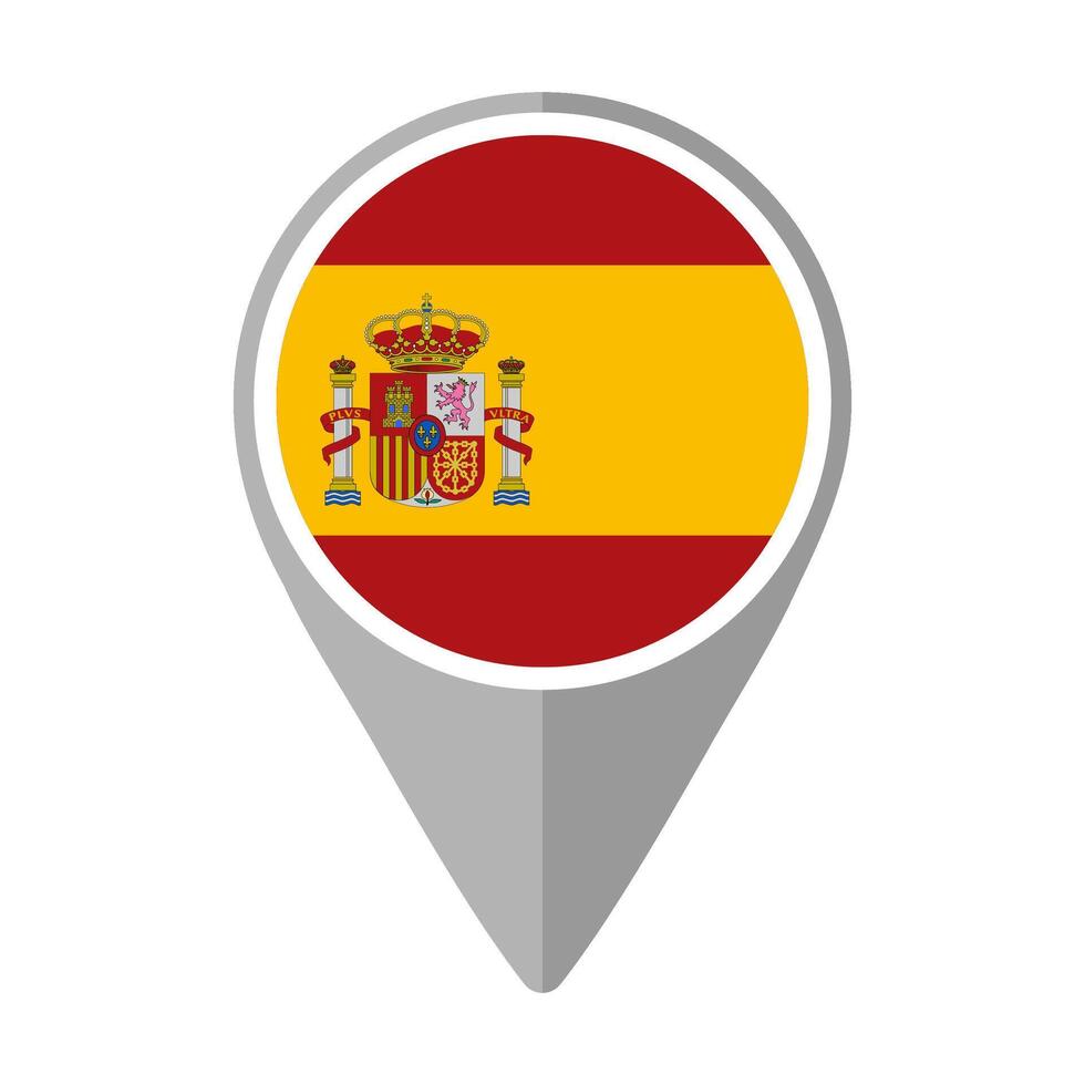 Spain Flag on Location Pin vector