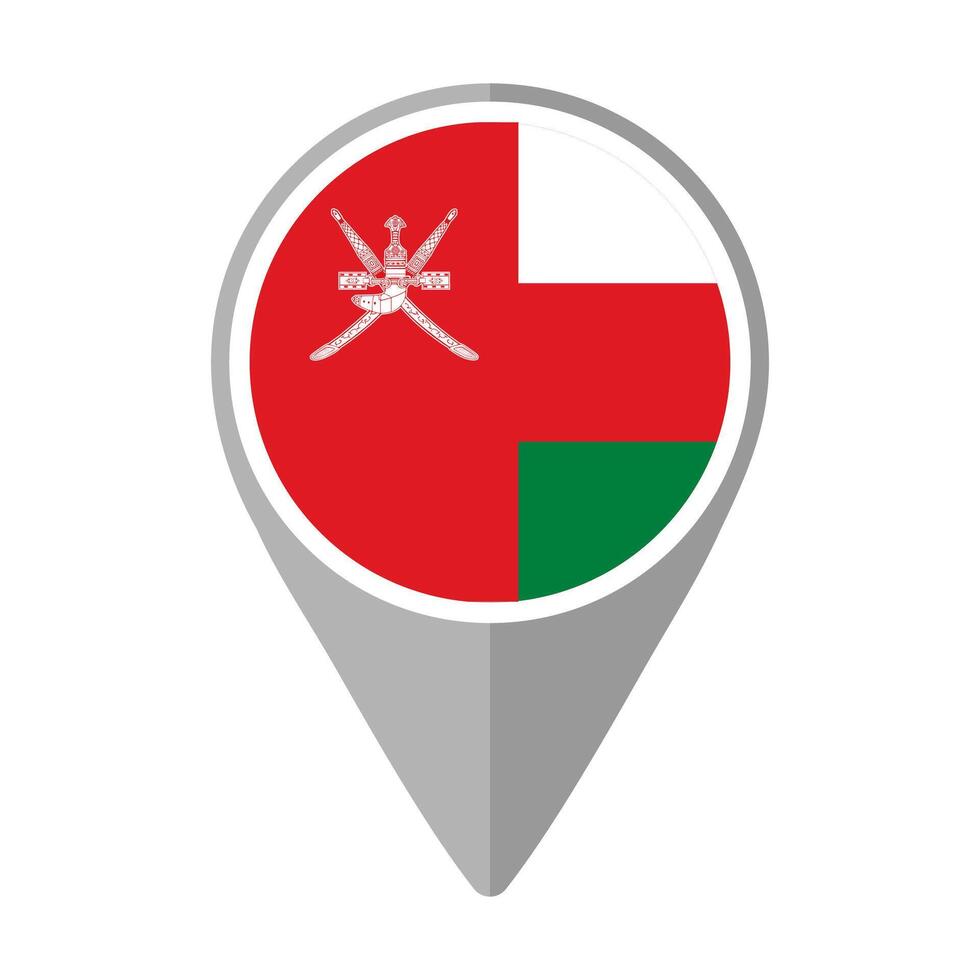 Oman Flag on Location Pin vector