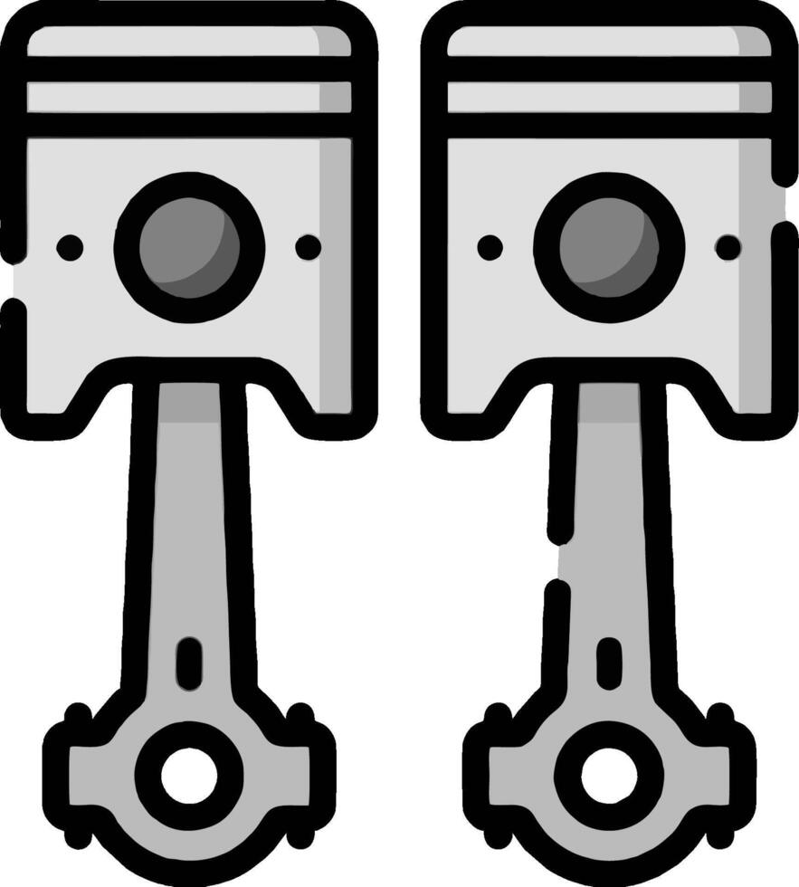 Two piston heads on a white background vector