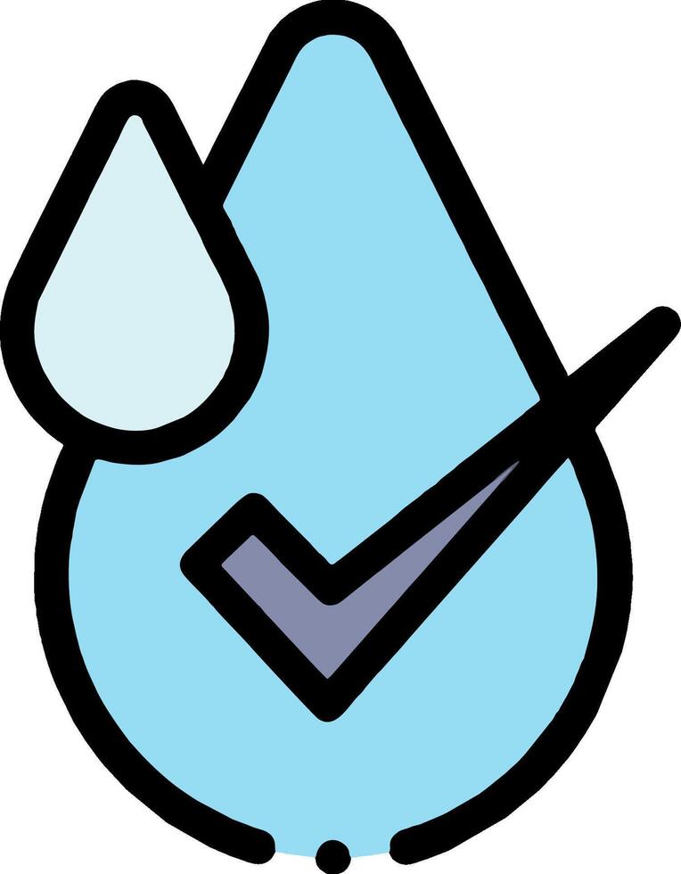 Water drop icon with check mark vector