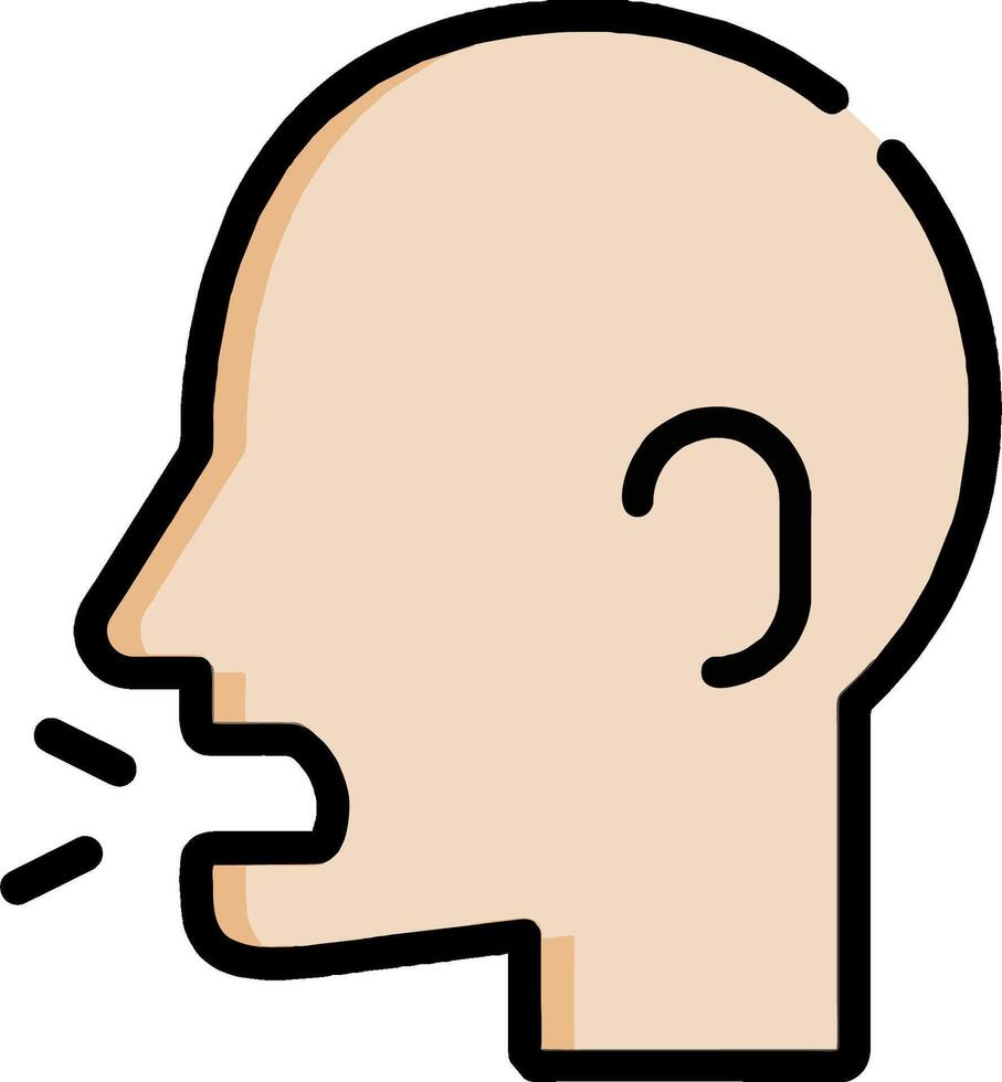 A bald man's head with a mouth open vector