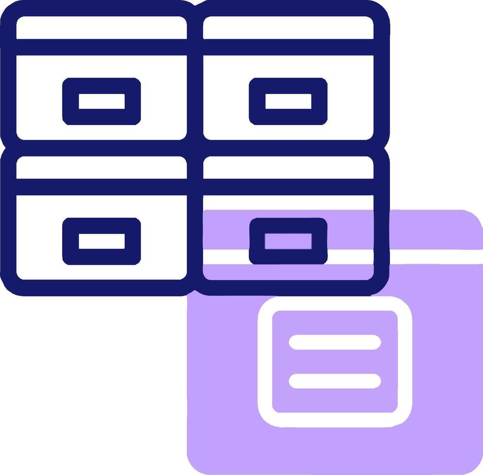 A file cabinet with a purple icon vector