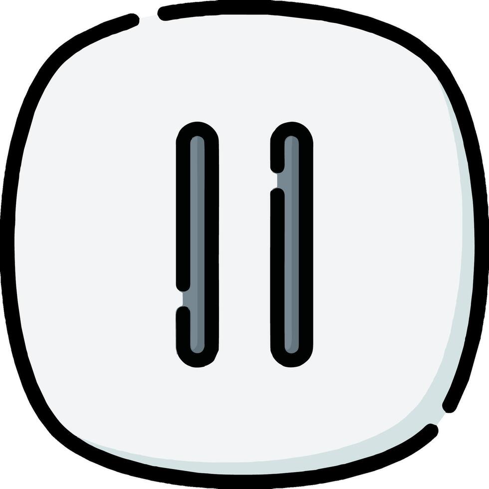 A white button with two lines on it vector