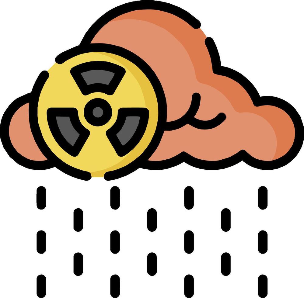 A cloud with a radioactive symbol on it vector