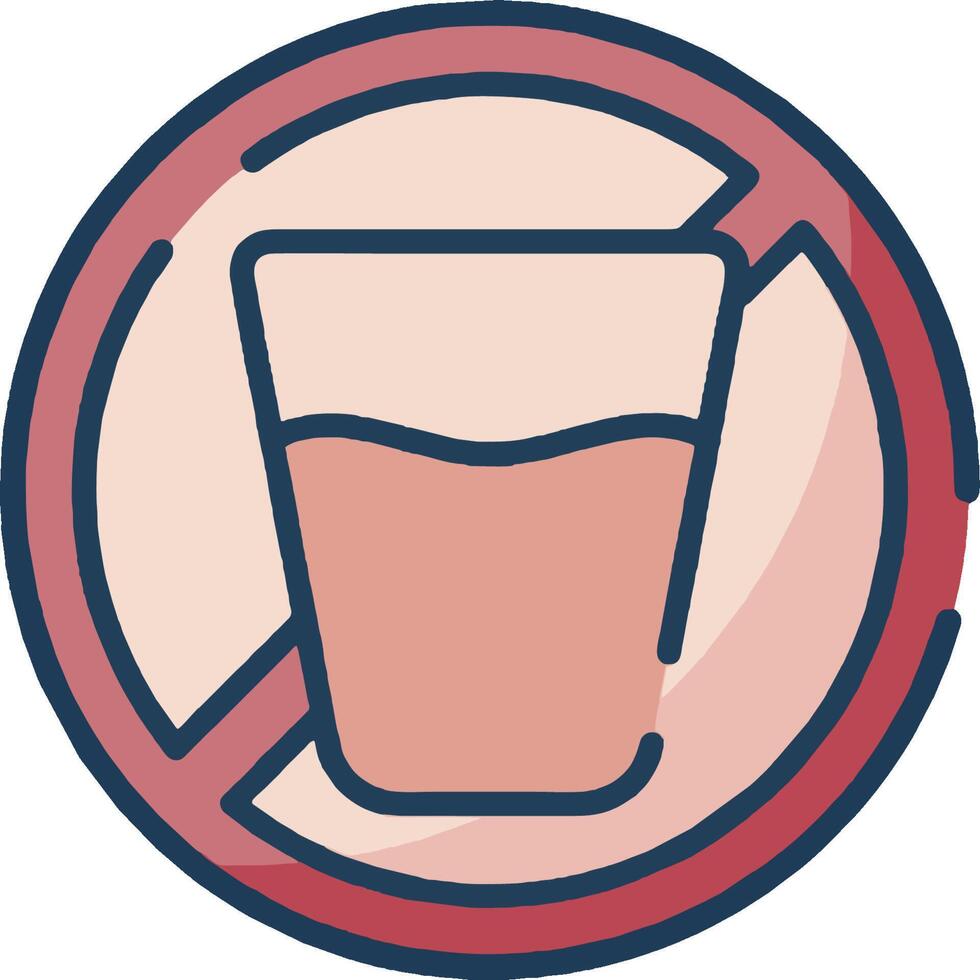A no alcohol sign in a glass vector