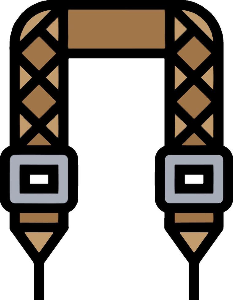 A brown cord with two loops on it vector