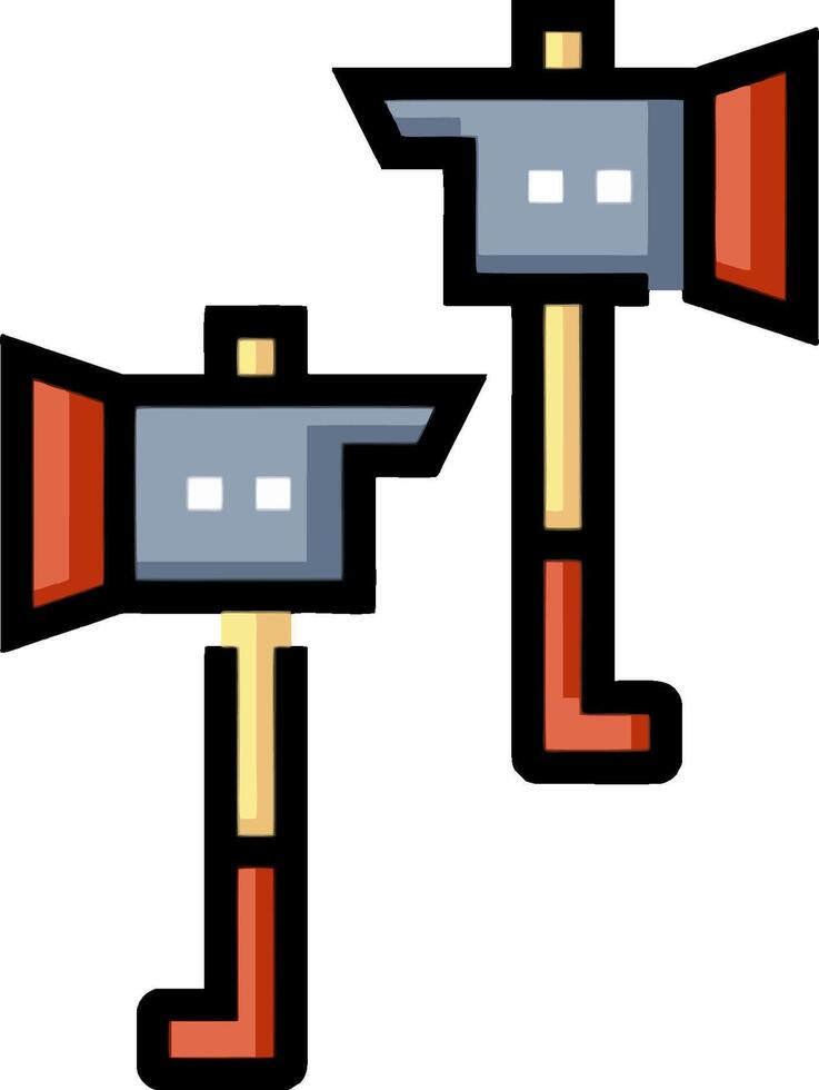 Two axes with handles on a white background vector