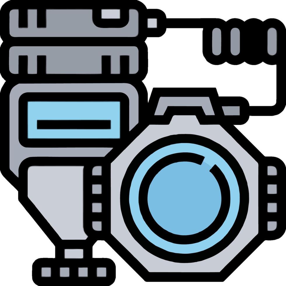 A camera and a lens icon vector