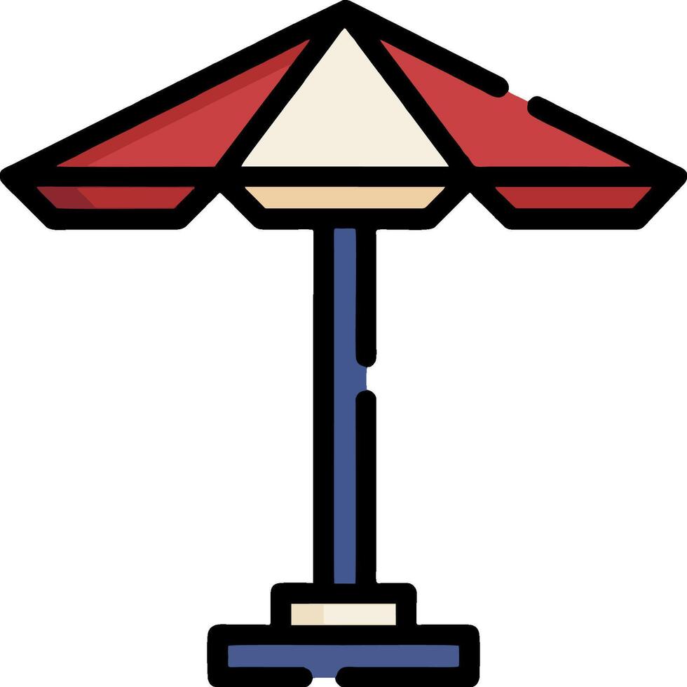 An umbrella with a red and white stripe vector